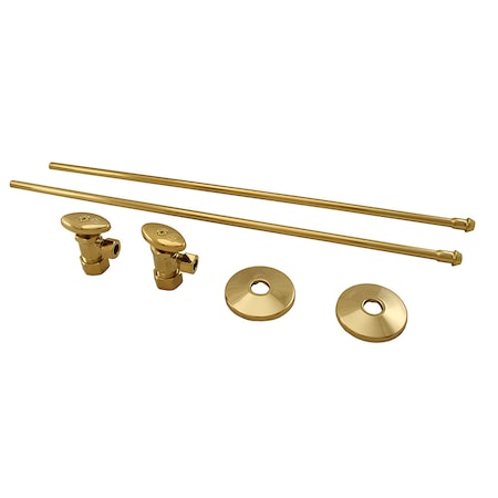 Jones Stephens Polished Brass 3/8" x 20" Lavatory Supply & 3/8" x 5/8" Angle Stop Kit S10361
